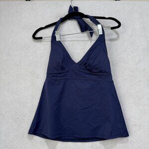 Title Nine Tankini Swim Top Womens Medium Halter Adjustable Padded Bust Lined